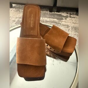 Charles David Brown Suede Mules